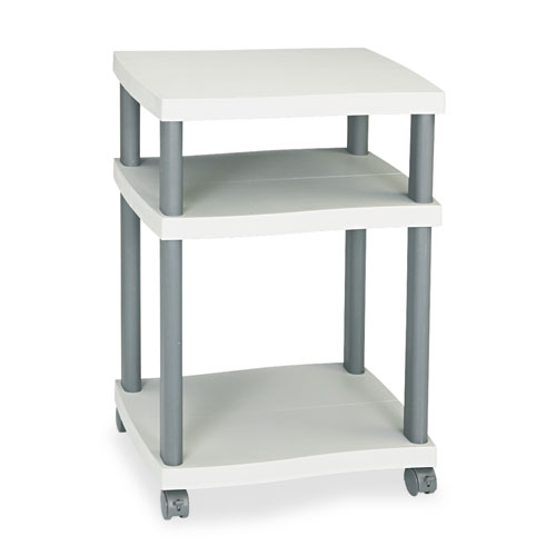 Safco® Wave Design Printer Stand, Three-Shelf, 20w x 17-1/2d x 29-1/4h, Charcoal Gray