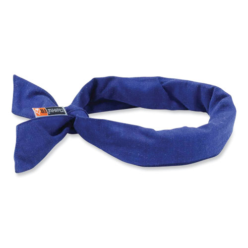 Image of Ergodyne® Chill-Its 6700Fr Fire Resistant Cooling Tie Bandana Headband, One Size Fits Most, Blue, Ships In 1-3 Business Days