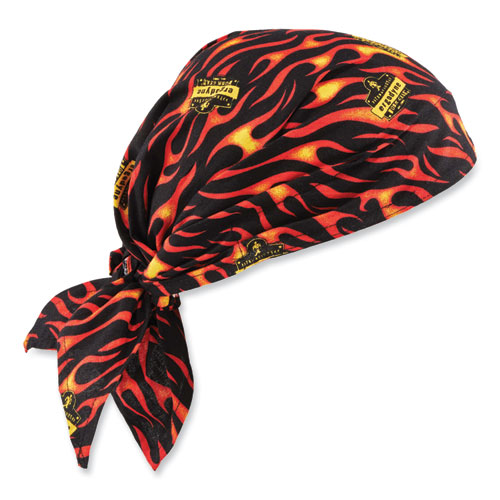 Image of Ergodyne® Chill-Its 6710 Cooling Embedded Polymers Tie Bandana Triangle Hat, One Size Fits Most, Flames, Ships In 1-3 Business Days