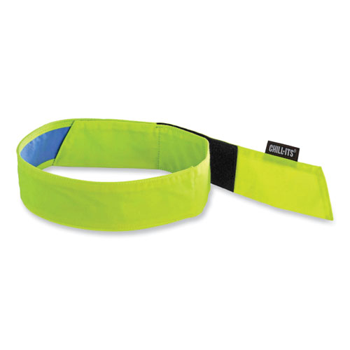 Ergodyne® Chill-Its 6705Ct Cooling Pva Hook And Loop Bandana Headband, One Size Fits Most, Lime, Ships In 1-3 Business Days