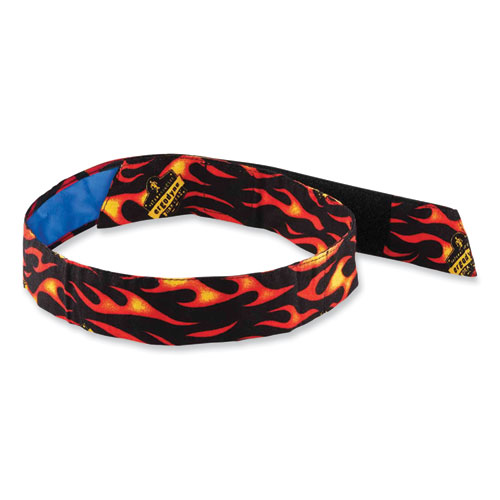 Image of Ergodyne® Chill-Its 6705Ct Cooling Pva Hook And Loop Bandana Headband, One Size Fits Most, Flames, Ships In 1-3 Business Days