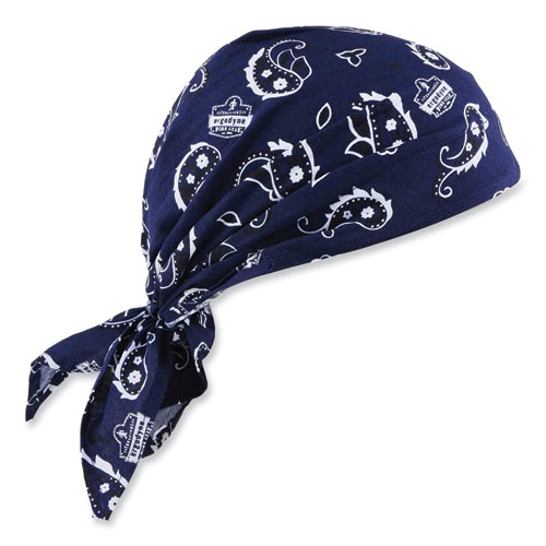 Image of Ergodyne® Chill-Its 6710Ct Cooling Pva Tie Bandana Triangle Hat, One Size Fits Most, Navy Western, Ships In 1-3 Business Days