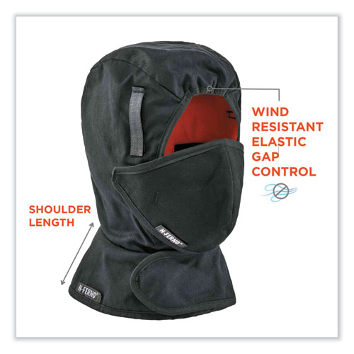 N-Ferno 6871 2-Layer Winter Liner + Mouthpiece Kit, Fleece/Cotton, One Size Fits Most, Black, Ships in 1-3 Business Days