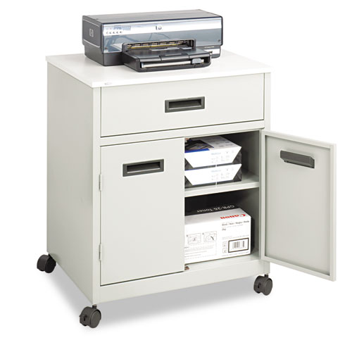 Image of Steel Machine Stand w/Pullout Drawer, 25w x 20d x 29.75h, Gray