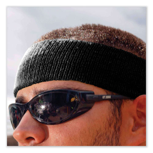 Chill-Its 6550 Head Terry Cloth Sweatband, Cotton Terry, One Size Fits Most, Black, Ships in 1-3 Business Days
