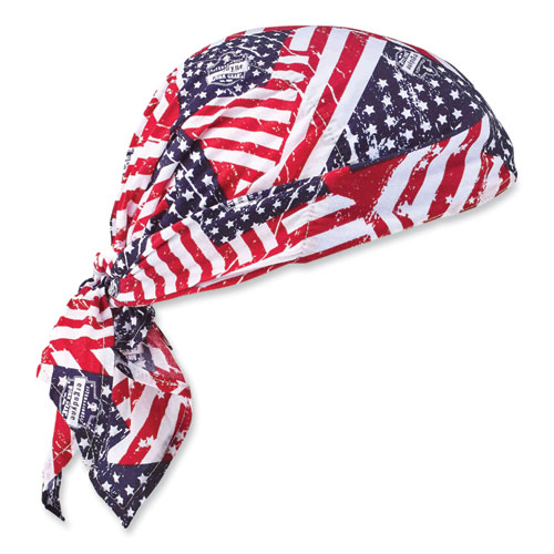 Image of Ergodyne® Chill-Its 6710Ct Cooling Pva Tie Bandana Triangle Hat, One Size Fits Most, Stars And Stripes, Ships In 1-3 Business Days