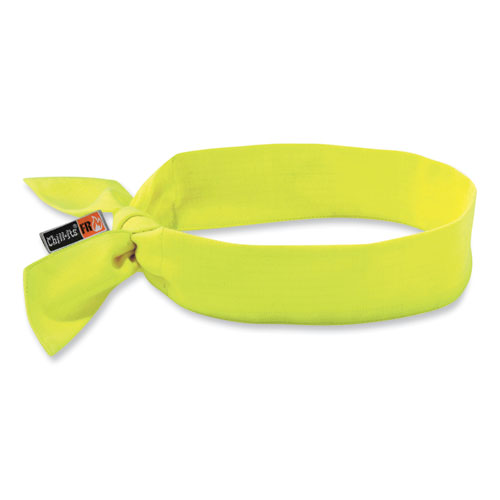 Image of Ergodyne® Chill-Its 6700Fr Fire Resistant Cooling Tie Bandana Headband, One Size Fits Most, Lime, Ships In 1-3 Business Days