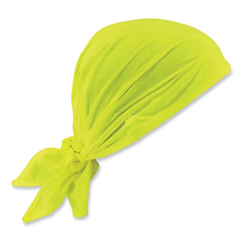 Image of Ergodyne® Chill-Its 6710 Cooling Embedded Polymers Tie Bandana Triangle Hat, One Size Fits Most, Lime, Ships In 1-3 Business Days