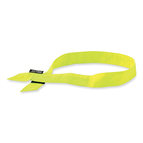 Image of Ergodyne® Chill-Its 6705 Cooling Embedded Polymers Hook And Loop Bandana Headband, One Size Fits Most, Lime, Ships In 1-3 Business Days