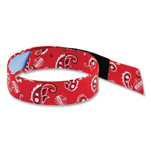 Image of Ergodyne® Chill-Its 6705Ct Cooling Pva Hook And Loop Bandana Headband, One Size Fits Most, Red Western, Ships In 1-3 Business Days