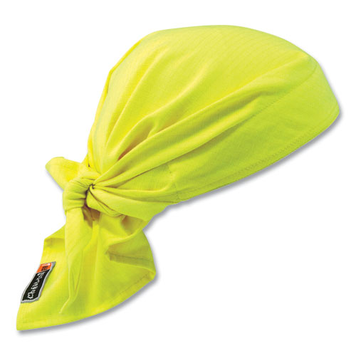 Ergodyne® Chill-Its 6710Fr Fire Resistant Cooling Tie Bandana Triangle Hat, One Size Fits Most, Lime, Ships In 1-3 Business Days