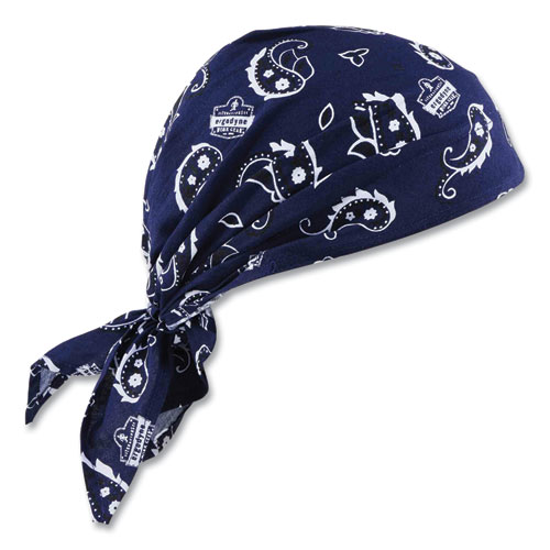 Image of Ergodyne® Chill-Its 6710 Cooling Embedded Polymers Tie Bandana Triangle Hat, One Size Fit Most, Navy Westrn, Ships In 1-3 Business Days