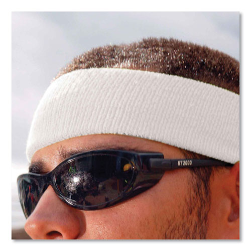 Image of Ergodyne® Chill-Its 6550 Head Terry Cloth Sweatband, Cotton Terry, One Size Fits Most, White, Ships In 1-3 Business Days