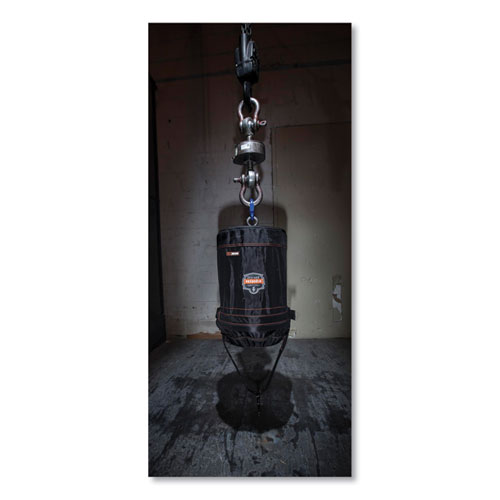 Image of Ergodyne® Arsenal 5970T Swiveling Hook Nylon Hoist Bucket + Top, 100 Lb, Black, Ships In 1-3 Business Days