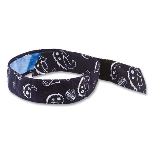 Image of Ergodyne® Chill-Its 6705Ct Cooling Pva Hook And Loop Bandana Headband, One Size Fits Most, Navy Western, Ships In 1-3 Business Days