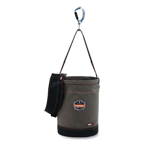 Image of Ergodyne® Arsenal 5940T Swiveling Carabiner Canvas Hoist Bucket And Top, 150 Lb, Gray, Ships In 1-3 Business Days