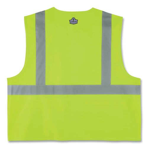 GloWear 8225Z Class 2 Standard Solid Vest, Polyester, Lime, Small/Medium, Ships in 1-3 Business Days