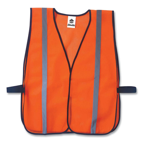 GloWear 8020HL Non-Certified Standard Vest, Polyester, One Size Fits Most, Orange, Ships in 1-3 Business Days