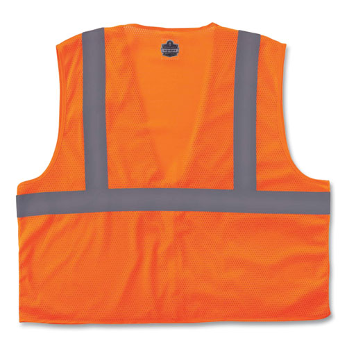 Image of Ergodyne® Glowear 8210Z Class 2 Economy Mesh Vest, Polyester, Orange, 4X-Large/5X-Large, Ships In 1-3 Business Days