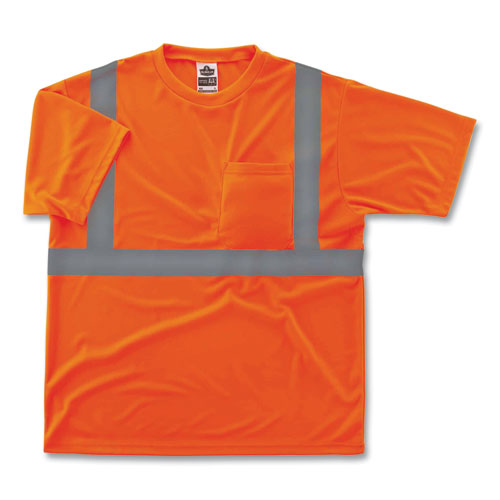 GloWear 8289 Class 2 Hi-Vis T-Shirt, Polyester, Orange, 2X-Large, Ships in 1-3 Business Days