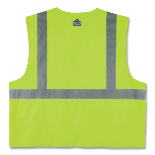 GloWear 8225HL Class 2 Standard Solid Hook and Loop Vest, Polyester, Lime, 4X-Large/5X-Large, Ships in 1-3 Business Days
