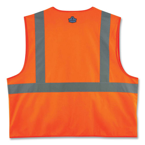 Image of Ergodyne® Glowear 8225Z Class 2 Standard Solid Vest, Polyester, Orange, Small/Medium, Ships In 1-3 Business Days