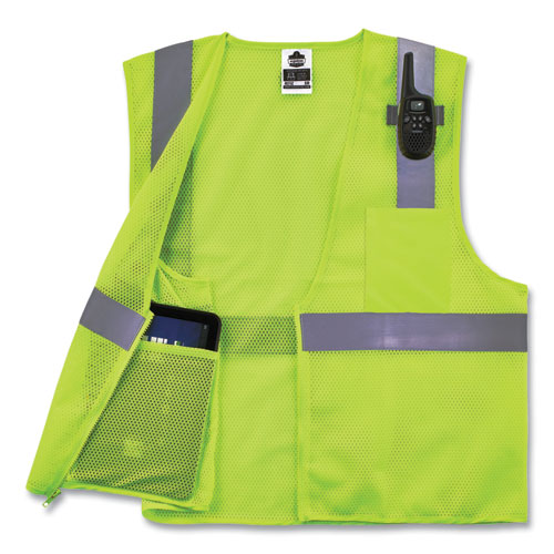 GloWear 8210Z Class 2 Economy Mesh Vest, Polyester, Lime, 4X-Large/5X-Large, Ships in 1-3 Business Days