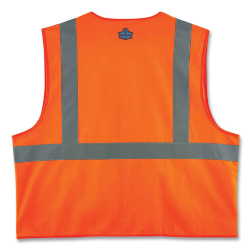 GloWear 8225Z Class 2 Standard Solid Vest, Polyester, Orange, Large/-Large