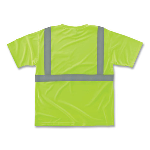 GloWear 8289 Class 2 Hi-Vis T-Shirt, Polyester, Lime, 4X-Large, Ships in 1-3 Business Days