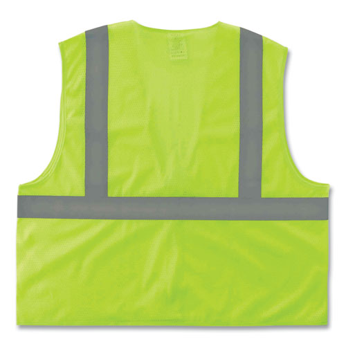 Image of Ergodyne® Glowear 8205Z Class 2 Super Economy Mesh Vest, Polyester, Lime, Large/X-Large, Ships In 1-3 Business Days