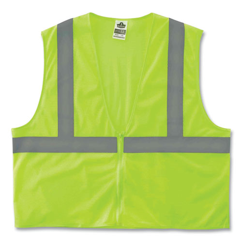 Image of Ergodyne® Glowear 8205Z Class 2 Super Economy Mesh Vest, Polyester, Lime, 2X-Large/3X-Large, Ships In 1-3 Business Days