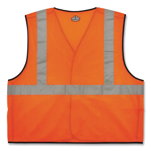 Image of Ergodyne® Glowear 8216Ba Class 2 Breakaway Mesh Id Holder Vest, Polyester, 2X-Large/3X-Large, Orange, Ships In 1-3 Business Days