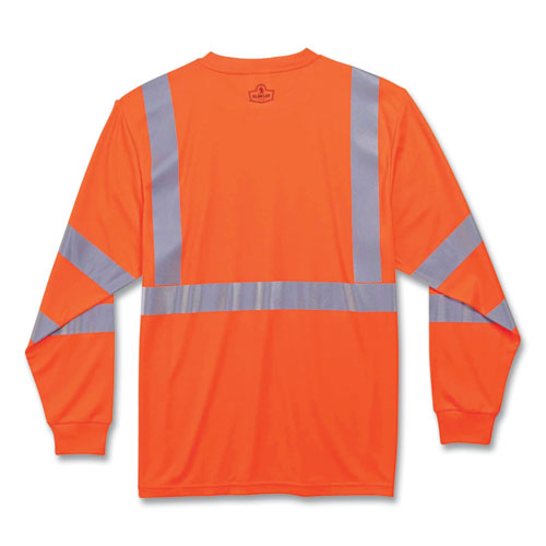 GloWear 8391 Class 3 Hi-Vis Long Sleeve Shirt, Polyester, Orange, Medium, Ships in 1-3 Business Days