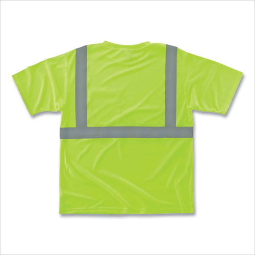 GloWear 8289 Class 2 Hi-Vis T-Shirt, Polyester, Lime, Large, Ships in 1-3 Business Days