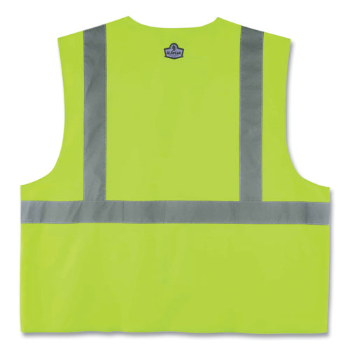 GloWear 8225HL Class 2 Standard Solid Hook and Loop Vest, Polyester, Lime, 2X-Large/3X-Large, Ships in 1-3 Business Days