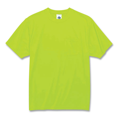 GloWear 8089 Non-Certified Hi-Vis T-Shirt, Polyester, Large, Lime, Ships in 1-3 Business Days