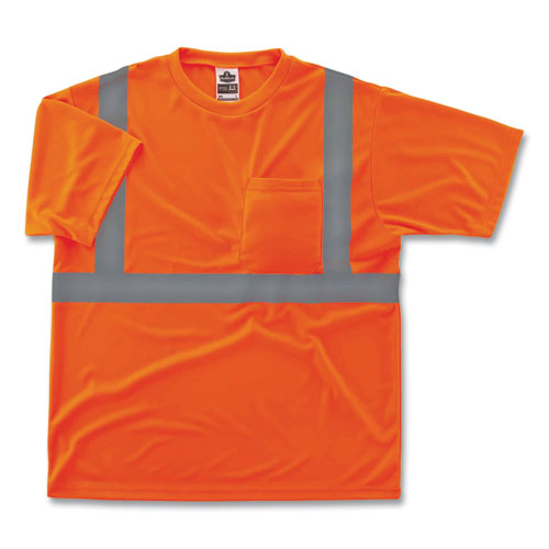 GloWear 8289 Class 2 Hi-Vis T-Shirt, Polyester, Orange, Large, Ships in 1-3 Business Days