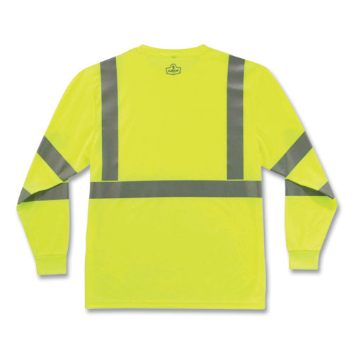 GloWear 8391 Class 3 Hi-Vis Long Sleeve Shirt, Polyester, Lime, 2X-Large, Ships in 1-3 Business Days