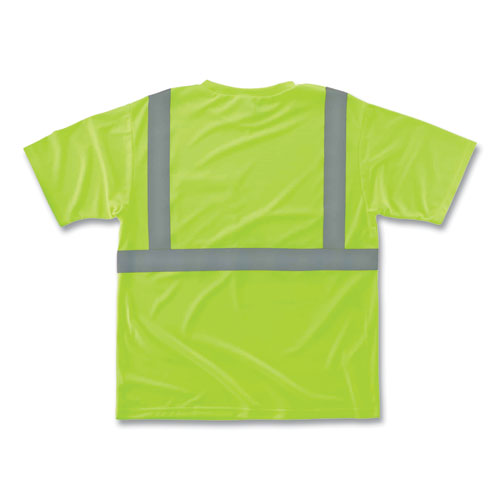 GloWear 8289 Class 2 Hi-Vis T-Shirt, Polyester, Lime, Small, Ships in 1-3 Business Days