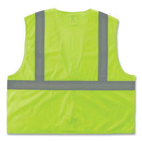 Image of Ergodyne® Glowear 8205Z Class 2 Super Economy Mesh Vest, Polyester, Lime, 4X-Large/5X-Large, Ships In 1-3 Business Days