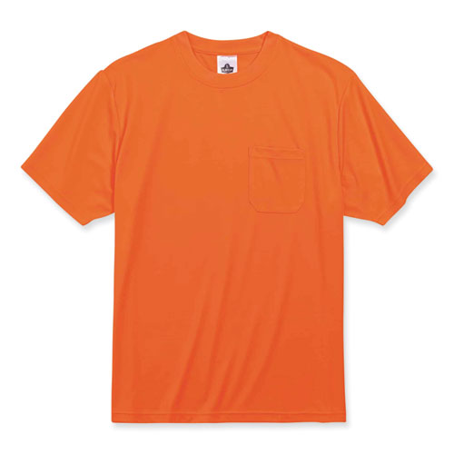 GloWear 8089 Non-Certified Hi-Vis T-Shirt, Polyester, 5X-Large, Orange, Ships in 1-3 Business Days