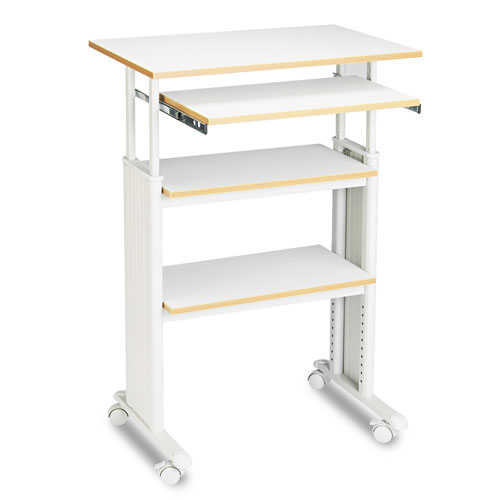 Adjustable Height Stand-Up Workstation, 29.5w x 22d x 49h, Gray | by Plexsupply