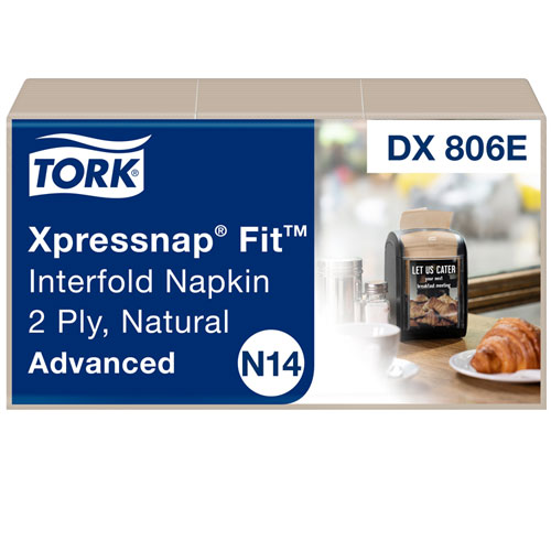 Tork® Xpressnap Fit Interfold Dispenser Napkins, 2-Ply, 6.5 X 8.39, Natural, 120/Pack, 36 Packs/Carton