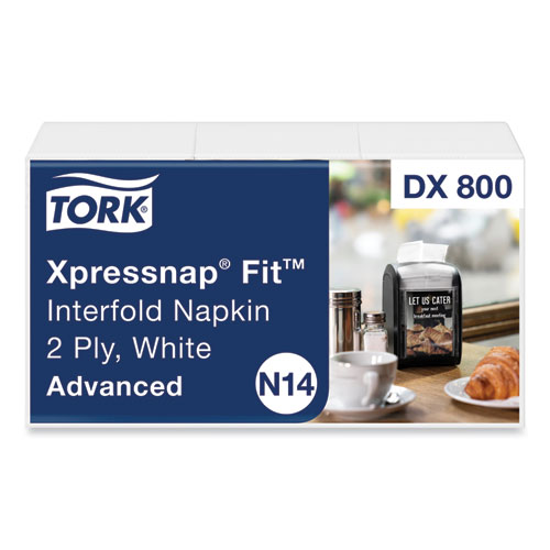 Tork® Xpressnap Fit Interfold Dispenser Napkins, 2-Ply, 6.5 x 8.39, White, 120/Pack, 36 Packs/Carton