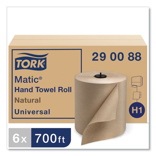 Matic Hardwound Roll Towel, 1-Ply, 7.7" x 700 ft, Natural, 857/Roll, 6 Rolls/Carton