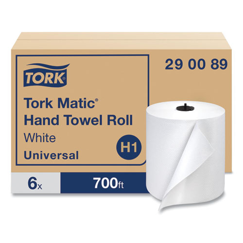 Image of Advanced Matic Hand Towel Roll, 1-Ply, 7.7" x 700 ft, White, 6 Rolls/Carton