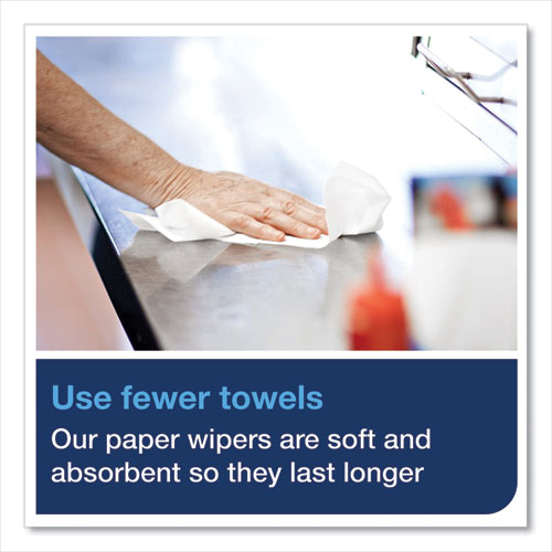 Paper Wiper Roll Towel, 1-Ply, 7.68" x 1,150 ft, White, 4 Rolls/Carton