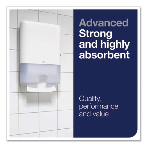 Image of Tork® Advanced Multifold Hand Towel, 1-Ply, 9 X 9.5, White, 250/Pack, 16 Packs/Carton
