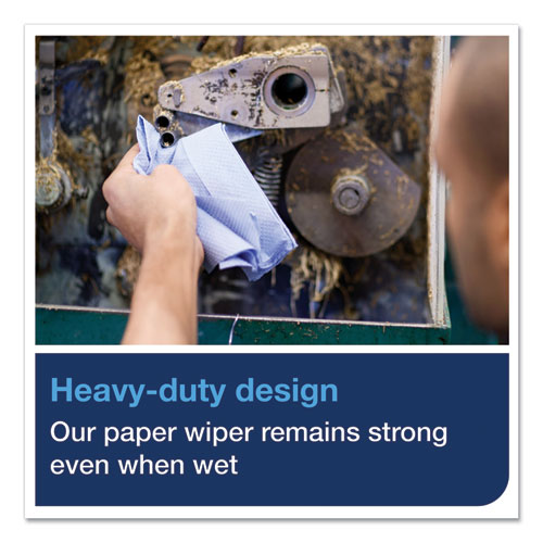 Heavy-Duty Paper Wiper, 1-Ply, 11.1" x 800 ft, Blue