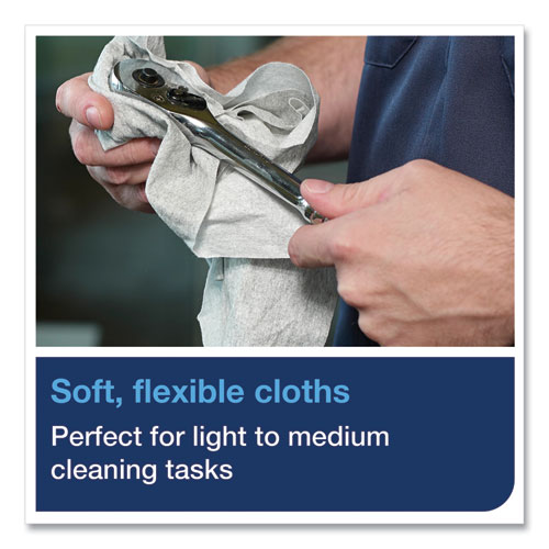 Industrial Cleaning Cloths, 1-Ply, 12.6 x 15.16, Gray, 55/Pack, 8 Packs/Carton